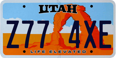 UT license plate Z774XE