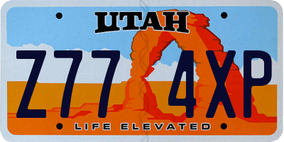 UT license plate Z774XP