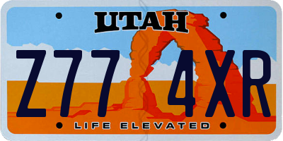 UT license plate Z774XR
