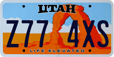 UT license plate Z774XS