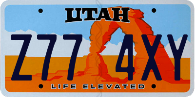 UT license plate Z774XY