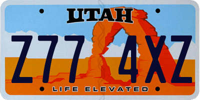 UT license plate Z774XZ