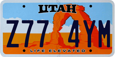UT license plate Z774YM