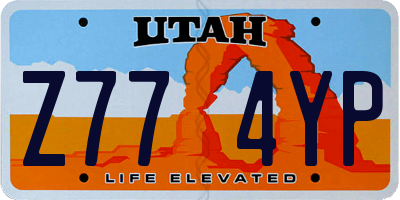 UT license plate Z774YP