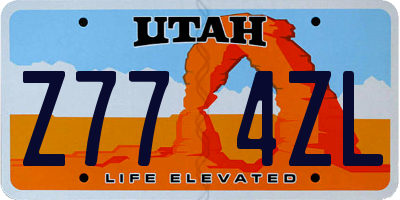 UT license plate Z774ZL
