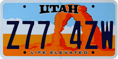 UT license plate Z774ZW