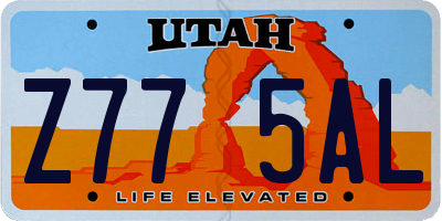 UT license plate Z775AL
