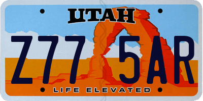 UT license plate Z775AR