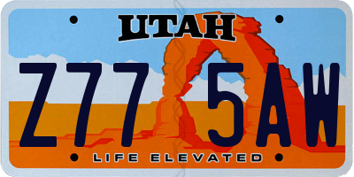 UT license plate Z775AW