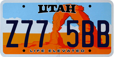 UT license plate Z775BB