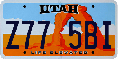 UT license plate Z775BI
