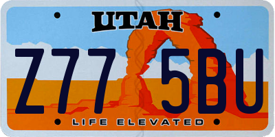 UT license plate Z775BU
