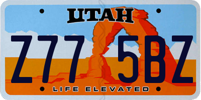 UT license plate Z775BZ