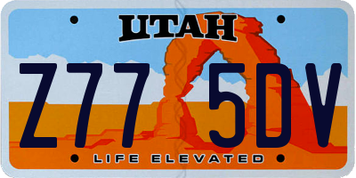 UT license plate Z775DV