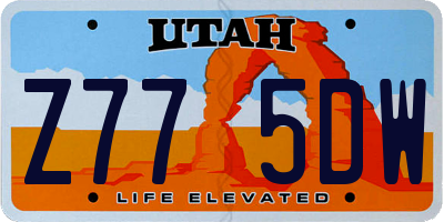 UT license plate Z775DW