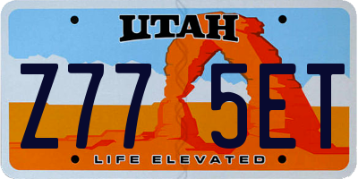 UT license plate Z775ET