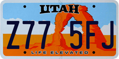 UT license plate Z775FJ