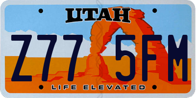 UT license plate Z775FM