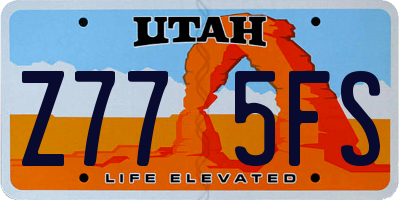 UT license plate Z775FS