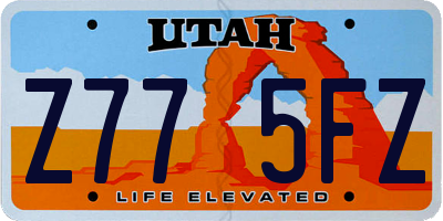 UT license plate Z775FZ