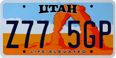 UT license plate Z775GP