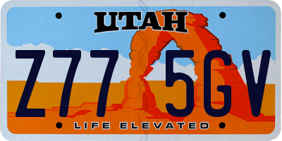 UT license plate Z775GV