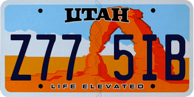 UT license plate Z775IB