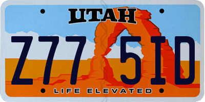 UT license plate Z775ID