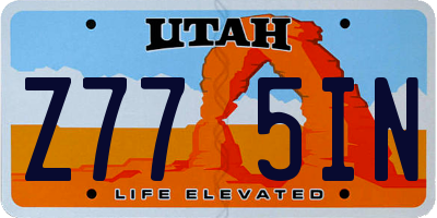 UT license plate Z775IN