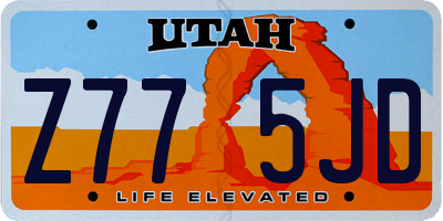 UT license plate Z775JD