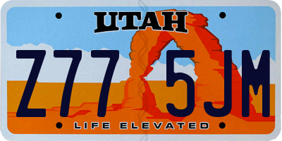 UT license plate Z775JM