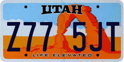 UT license plate Z775JT