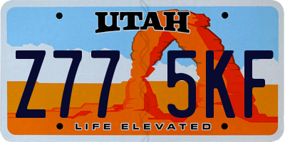 UT license plate Z775KF