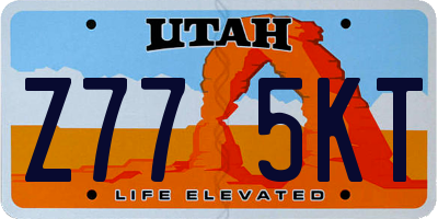 UT license plate Z775KT
