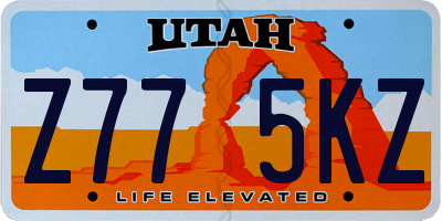 UT license plate Z775KZ