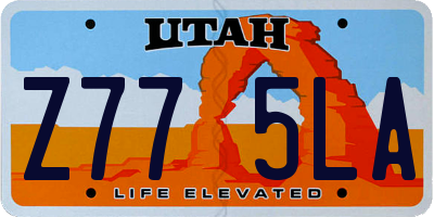 UT license plate Z775LA