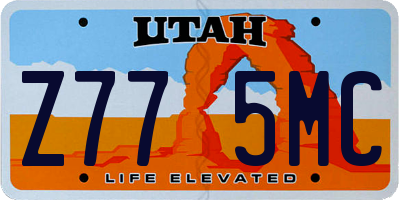 UT license plate Z775MC