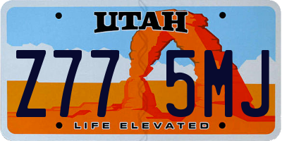 UT license plate Z775MJ