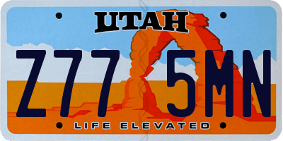 UT license plate Z775MN