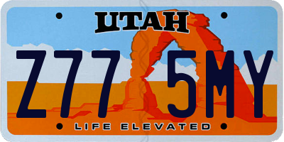 UT license plate Z775MY
