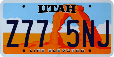 UT license plate Z775NJ