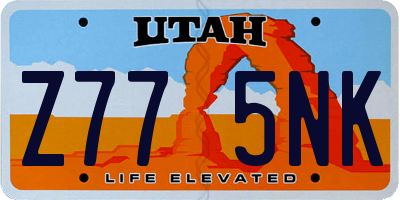 UT license plate Z775NK