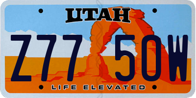 UT license plate Z775OW