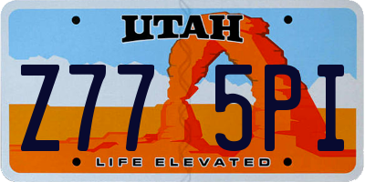 UT license plate Z775PI