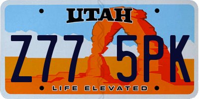 UT license plate Z775PK