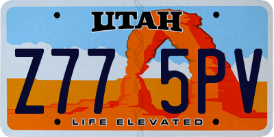 UT license plate Z775PV