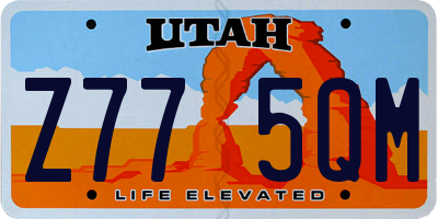 UT license plate Z775QM