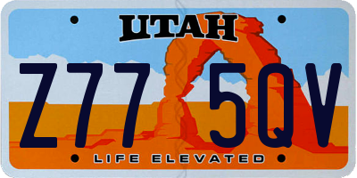 UT license plate Z775QV