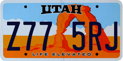 UT license plate Z775RJ