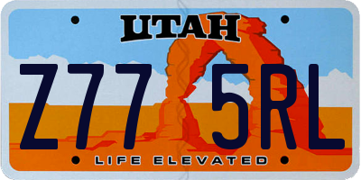 UT license plate Z775RL